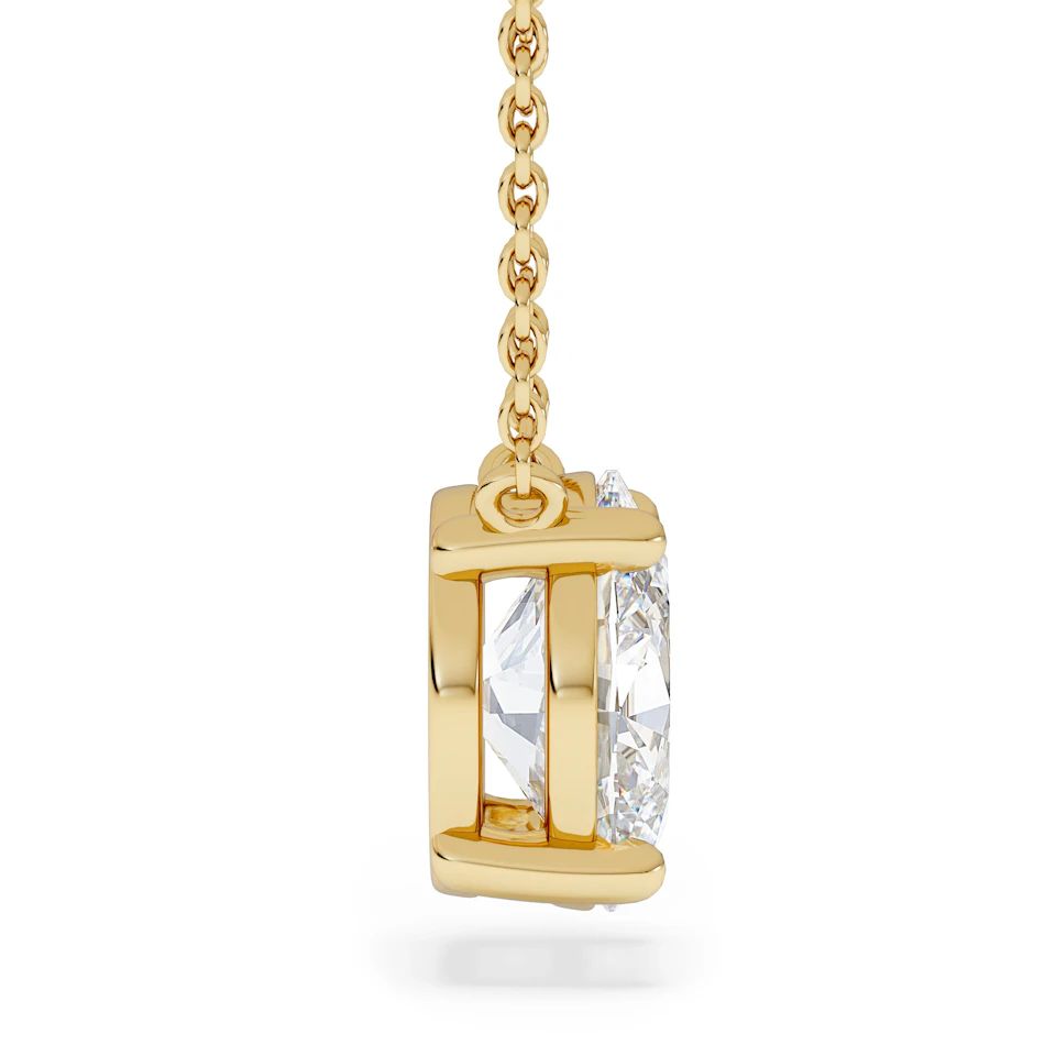 Wanderlust Floating Oval Cut Lab Diamond Solitaire Necklace 2.00ct H/SI in 9K Gold