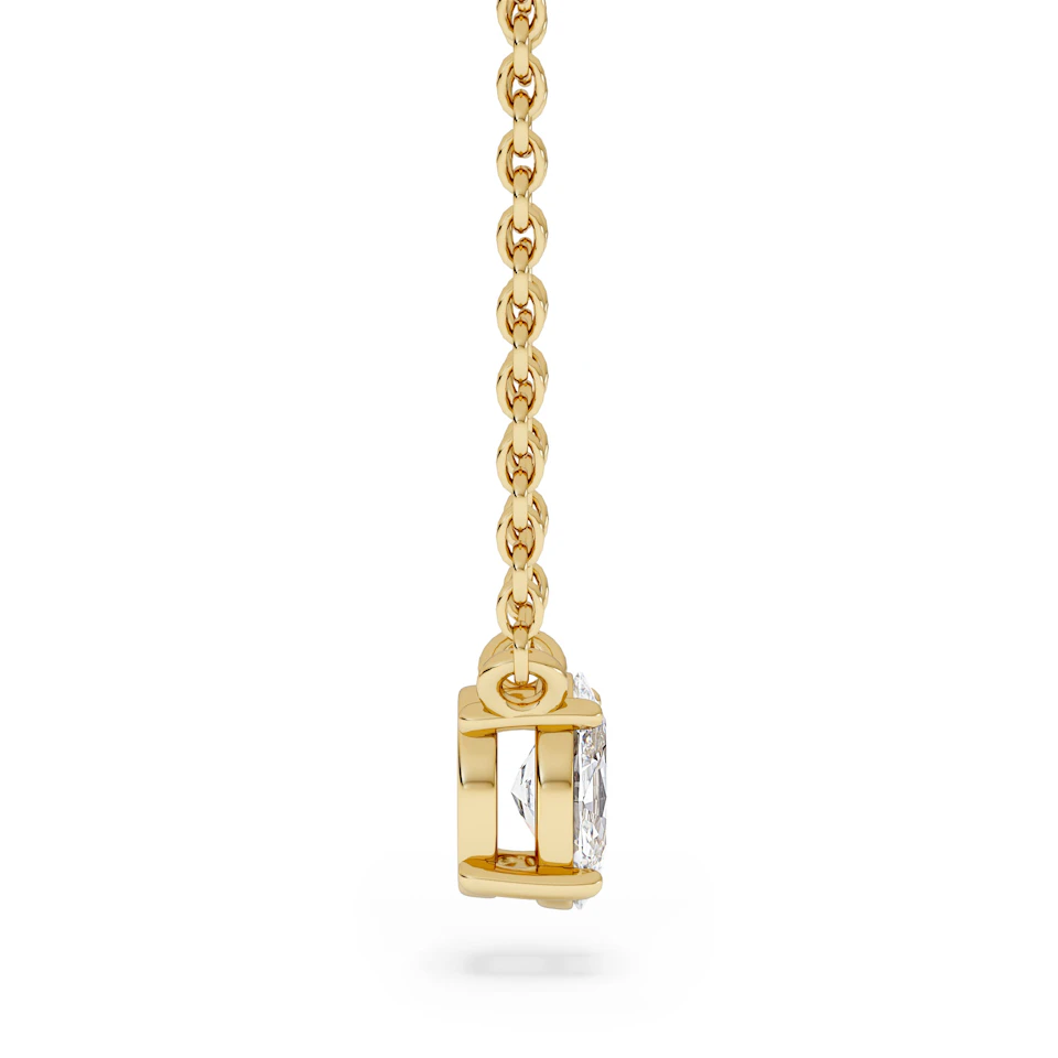 Wanderlust Floating Oval Cut Lab Diamond Solitaire Necklace 0.25ct H/SI in 18K Gold Vermeil