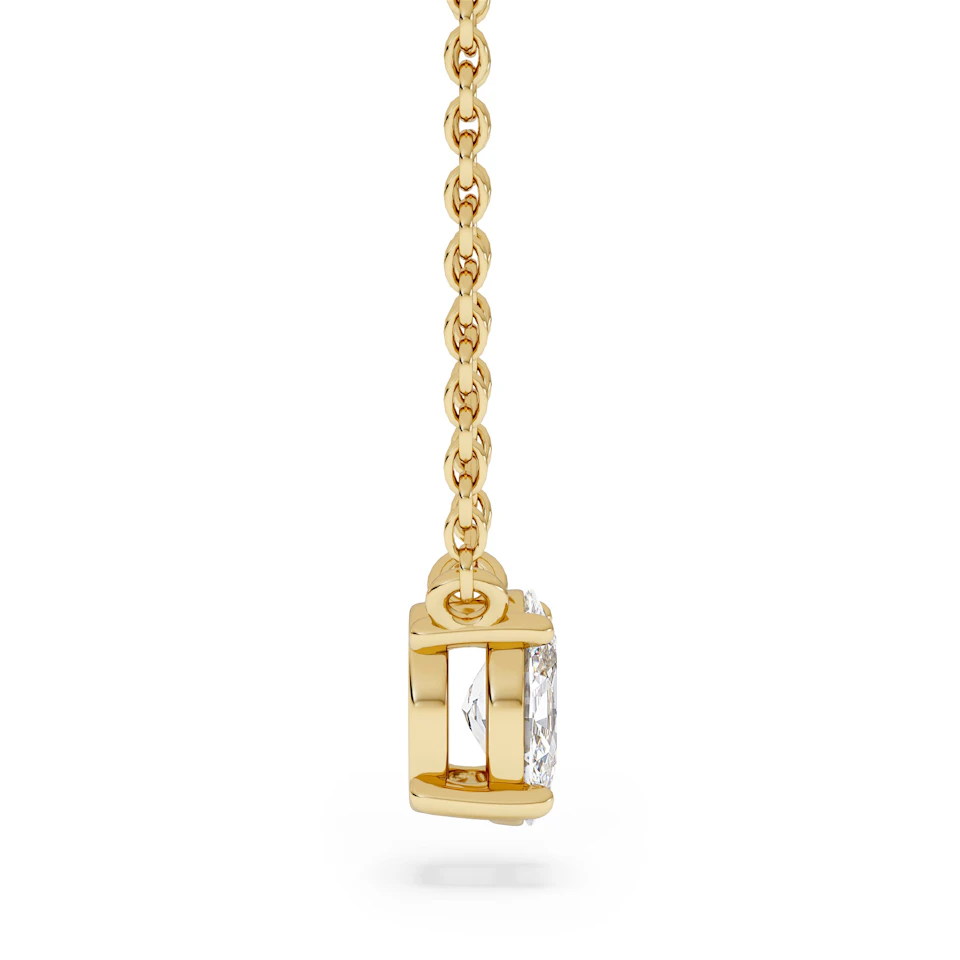 Wanderlust Floating Oval Cut Lab Diamond Solitaire Necklace 0.33ct H/SI in 18K Gold Vermeil