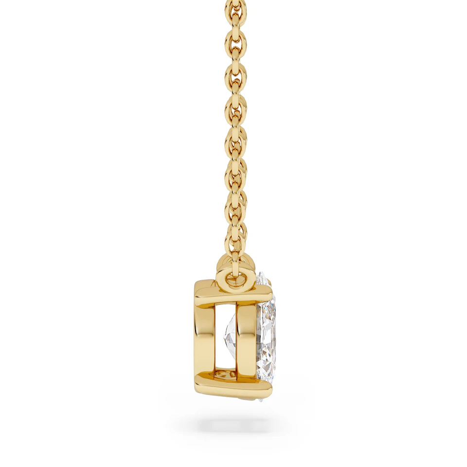 Wanderlust Floating Oval Cut Lab Diamond Solitaire Necklace 0.50ct H/SI in 9K Gold