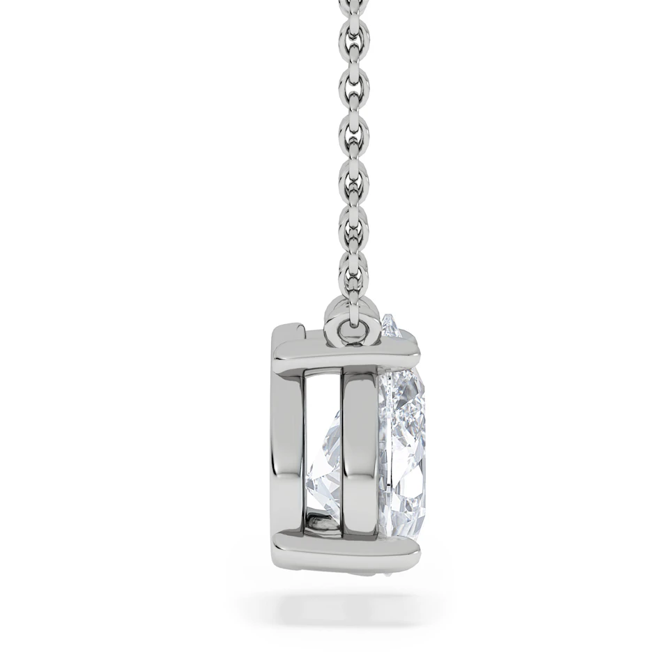 Wanderlust Floating Pear Cut Lab Diamond Solitaire Necklace 1.50ct H/Si in 9K White Gold