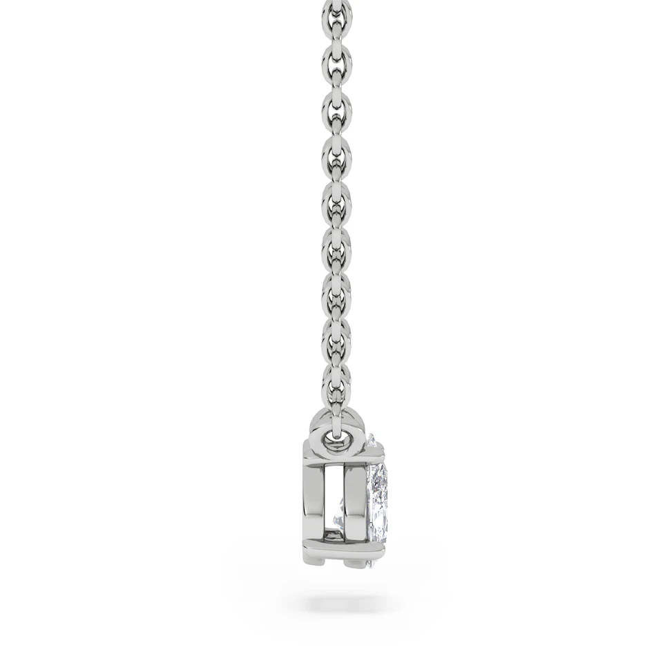 Wanderlust Floating Pear Cut Lab Diamond Solitaire Necklace 0.25ct H/SI in 925 Silver