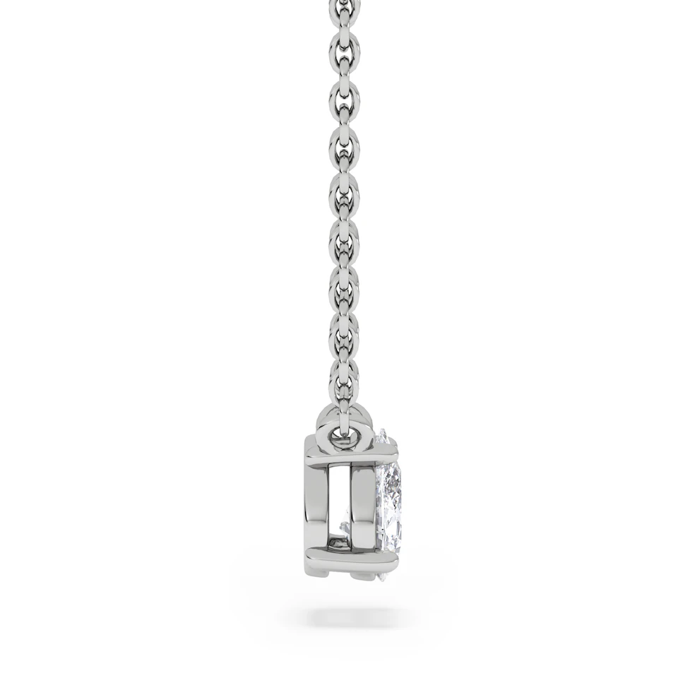 Wanderlust Floating Pear Cut Lab Diamond Solitaire Necklace 0.33ct H/SI in 925 Silver