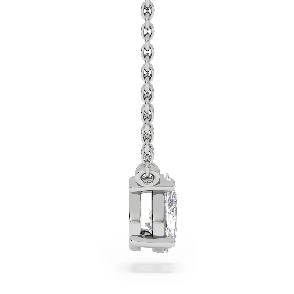 Wanderlust Floating Pear Cut Lab Diamond Solitaire Neclace in 0.50ct H/SI 9K White Gold