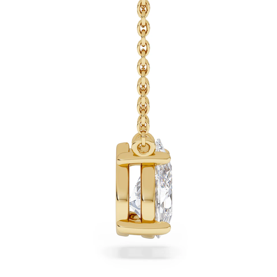 Wanderlust Floating Pear Cut Lab Diamond Solitaire Necklace 1.00ct H/SI in 9K Gold