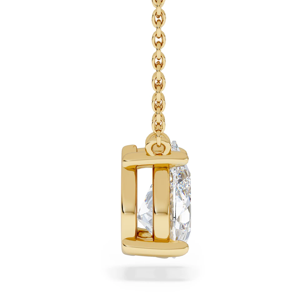 Wanderlust Floating Pear Cut Lab Diamond Solitaire Necklace 1.50ct H/SI in 9K Gold