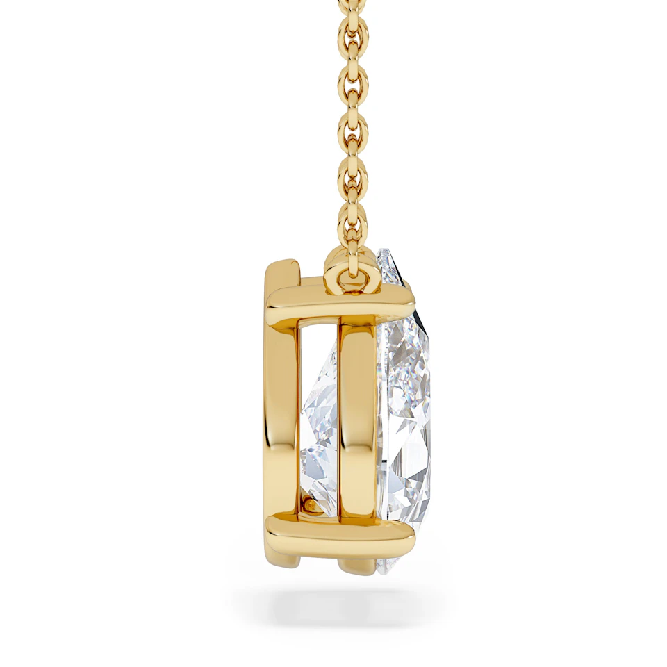 Wanderlust Floating Pear Cut Lab Diamond Solitaire Necklace 2.00ct H/SI in 9K Gold,Premium