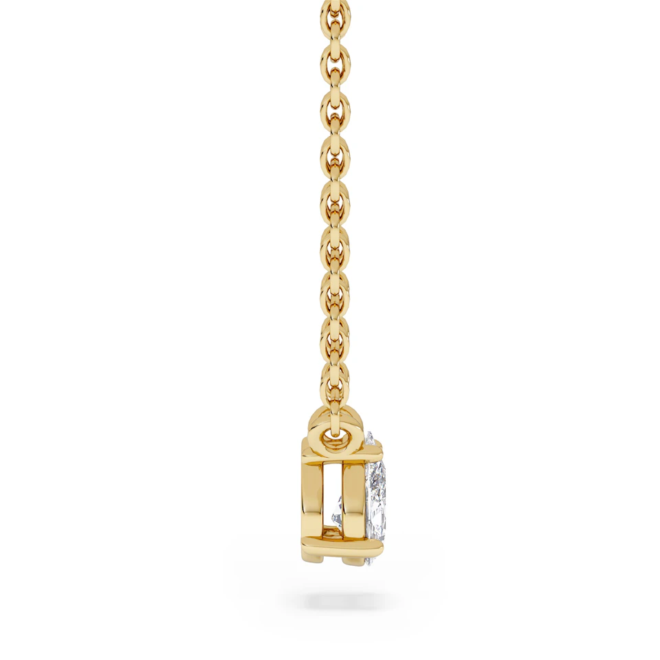 Wanderlust Floating Pear Cut Lab Diamond Solitaire Necklace 0.25ct H/SI in 18K Gold Vermeil