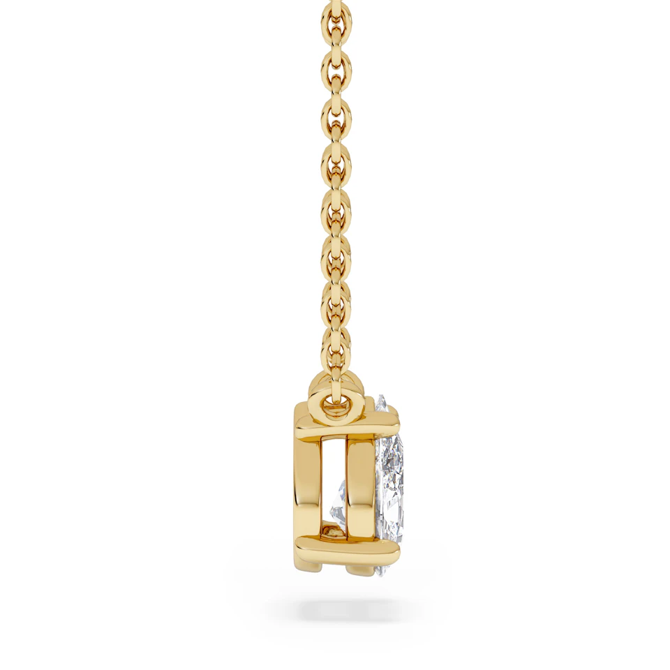 Wanderlust Floating Pear Cut Lab Diamond Solitaire Neclace 0.50ct H/SI in 9K Gold