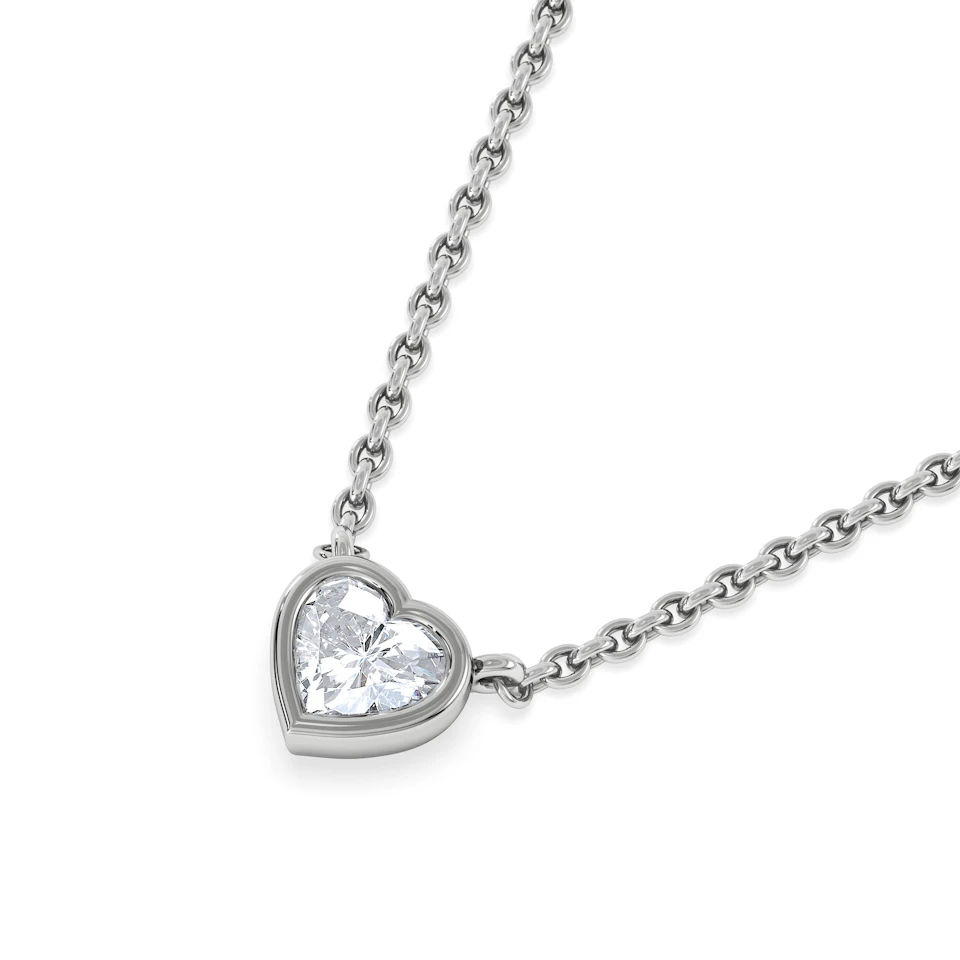 Horizon Heart Cut Lab Diamond Solitaire Necklace 0.25ct H/SI in 9K White Gold