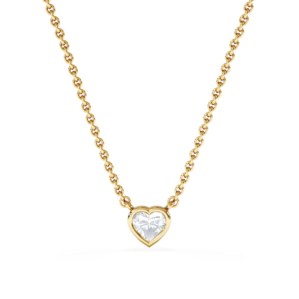 Horizon Heart Cut Lab Diamond Solitaire Necklace 0.25ct H/SI in 9K Gold