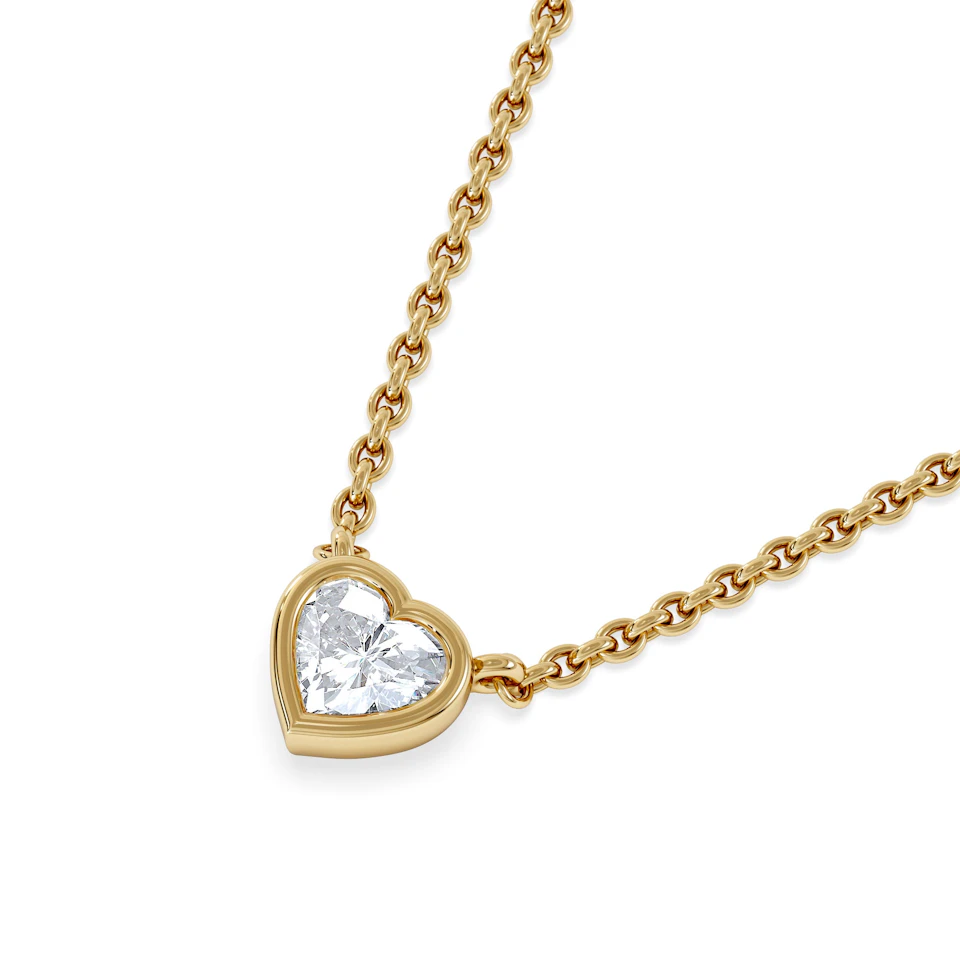 Horizon Heart Cut Lab Diamond Solitaire Necklace 0.25ct H/SI in 9K Gold