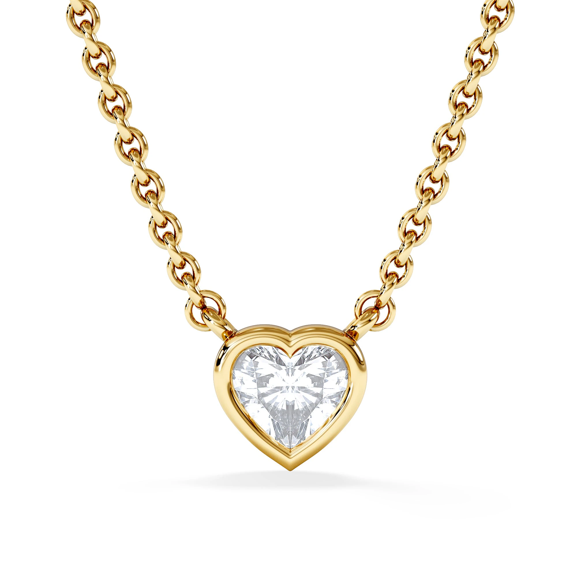 Horizon Heart Cut Lab Diamond Solitaire Necklace 0.25ct H/SI in 9K Gold