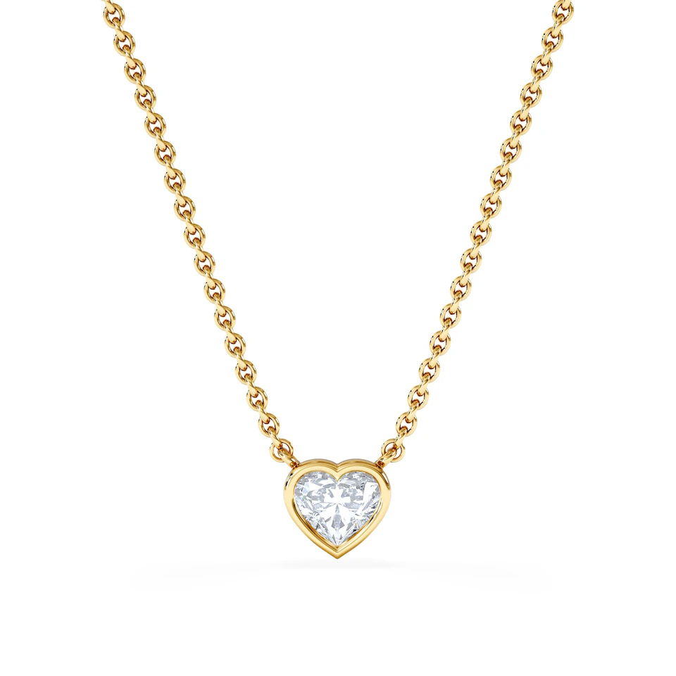 Horizon Heart Cut Lab Diamond Solitaire Necklace 0.50ct H/SI in 9K Gold