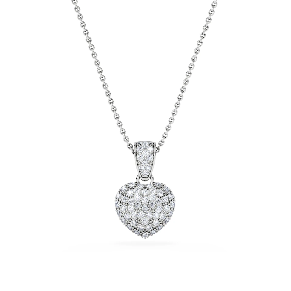 Heart Lab Diamond Necklace 0.50ct in 925 Silver