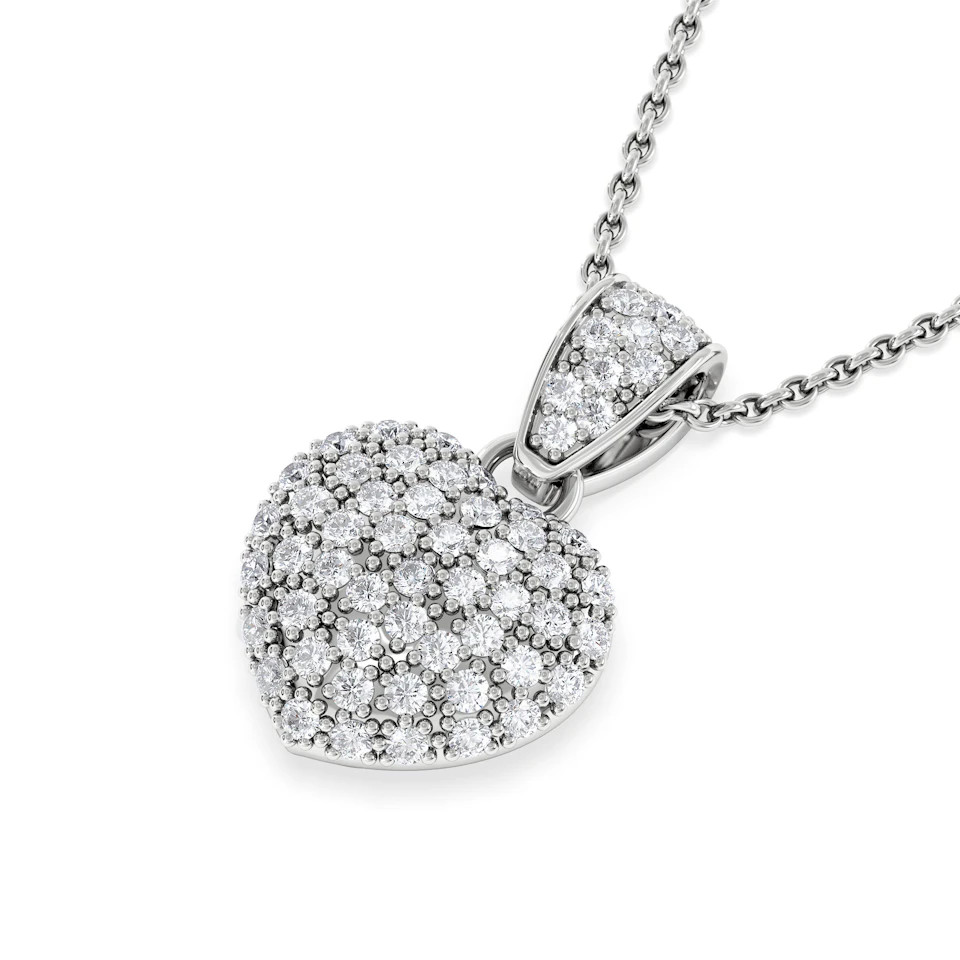 Heart Lab Diamond Necklace 0.50ct in 925 Silver