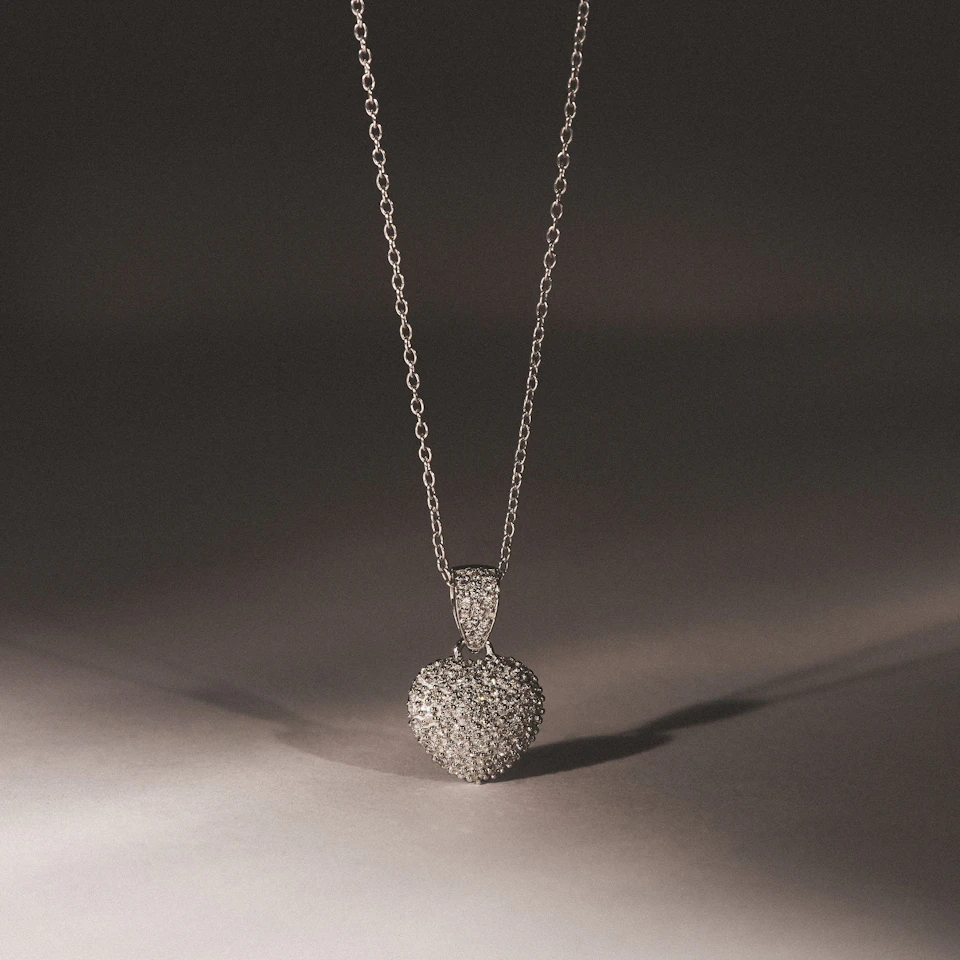 Heart Lab Diamond Necklace 0.50ct in 925 Silver