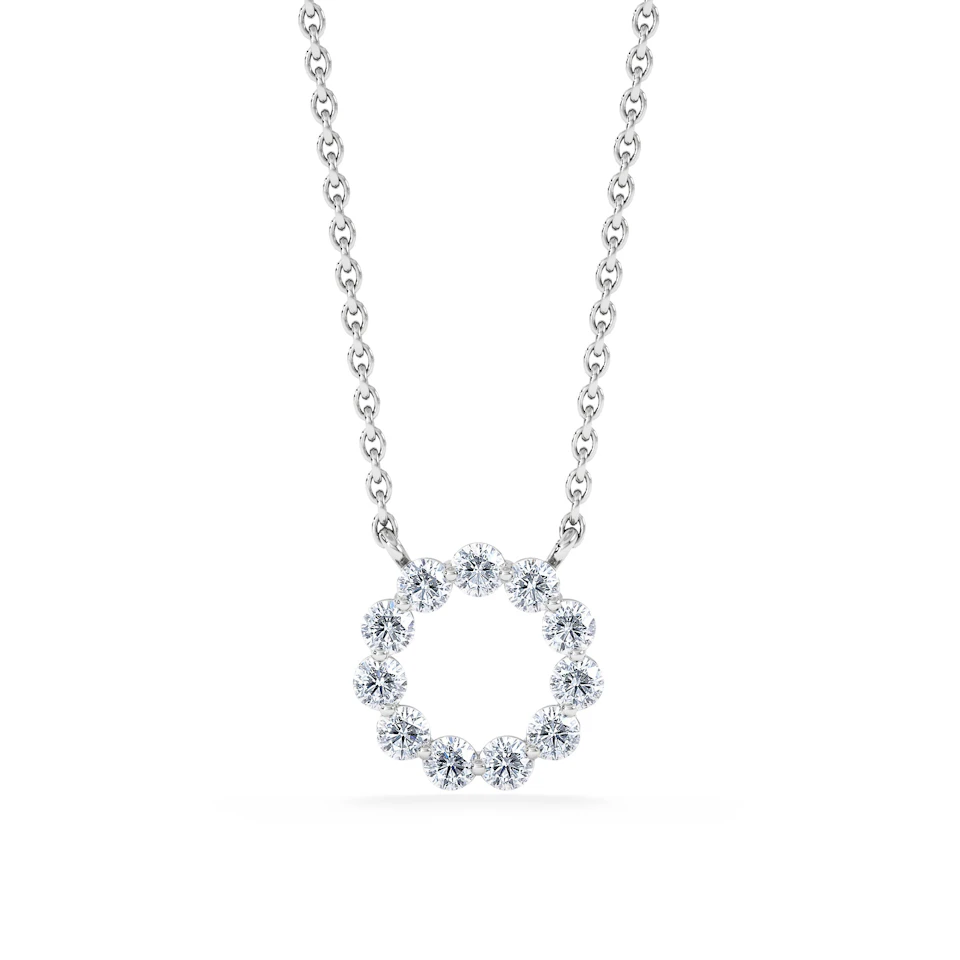Lab Diamond Eternal Glow Circle Necklace 0.25ct in 925 Silver
