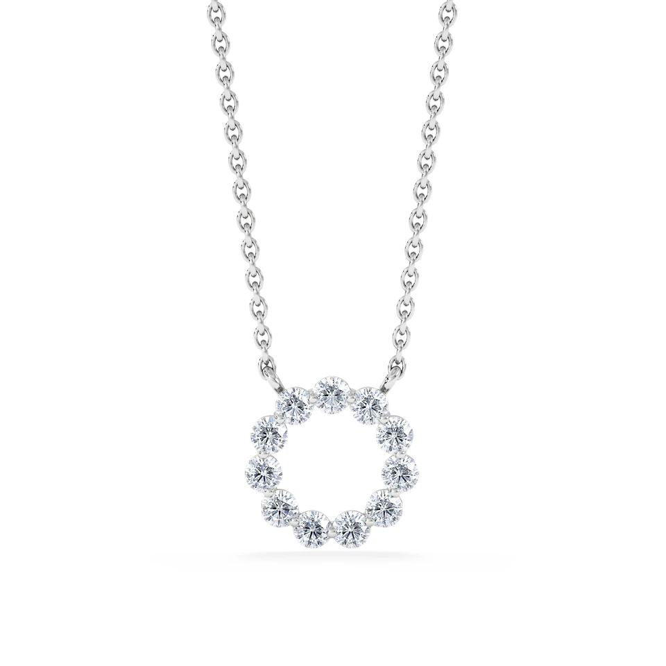 Lab Diamond Eternal Glow Circles Necklace 0.35ct in 925 Silver