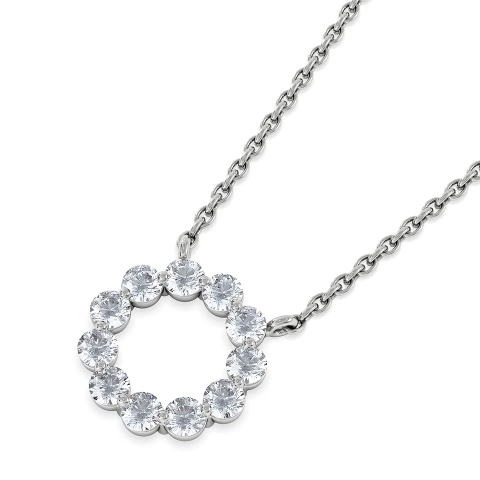 Lab Diamond Eternal Glow Circles Necklace 0.35ct in 925 Silver
