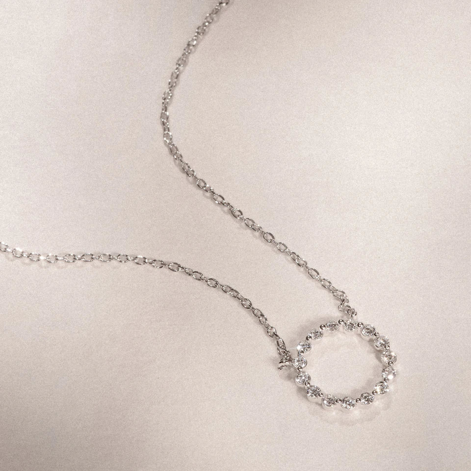 Lab Diamond Eternal Glow Circles Necklace 0.35ct in 925 Silver