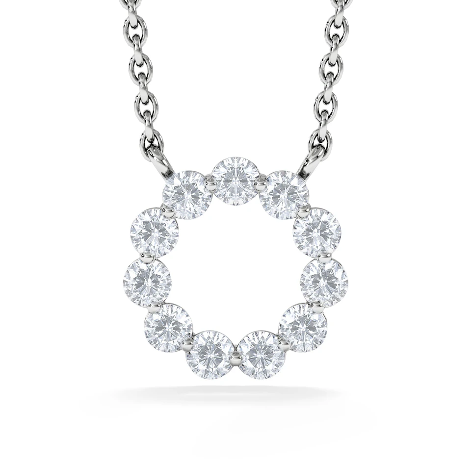 Lab Diamond Eternal Glow Circle Necklace 0.25ct in 925 Silver