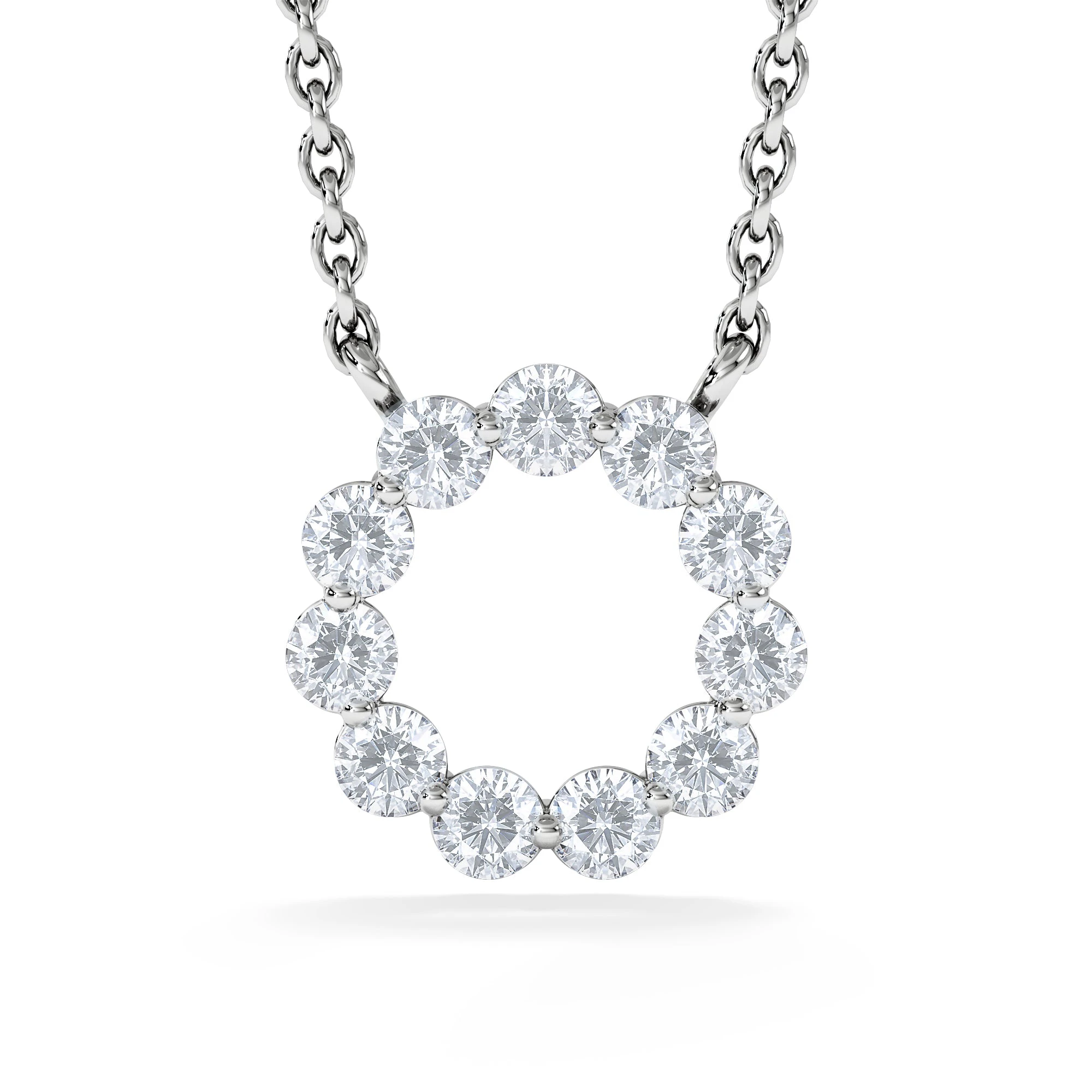 Lab Diamond Eternal Glow Circle Necklace 0.25ct in 925 Silver
