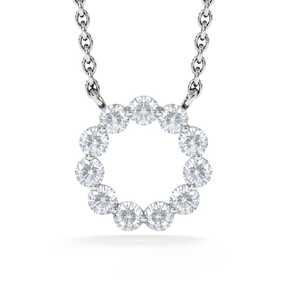 Lab Diamond Eternal Glow Circles Necklace 0.35ct in 925 Silver
