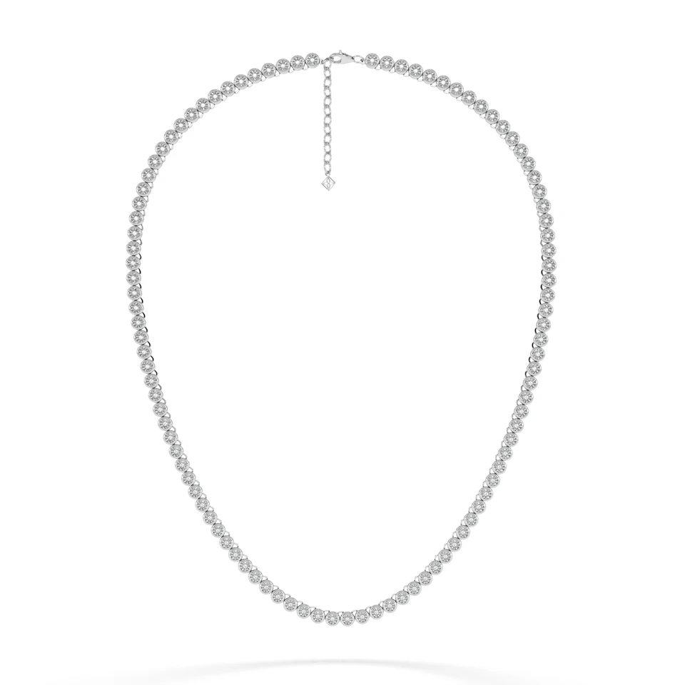 1.00ct Lab Diamond Bezel Tennis Necklace in Sterling Silver