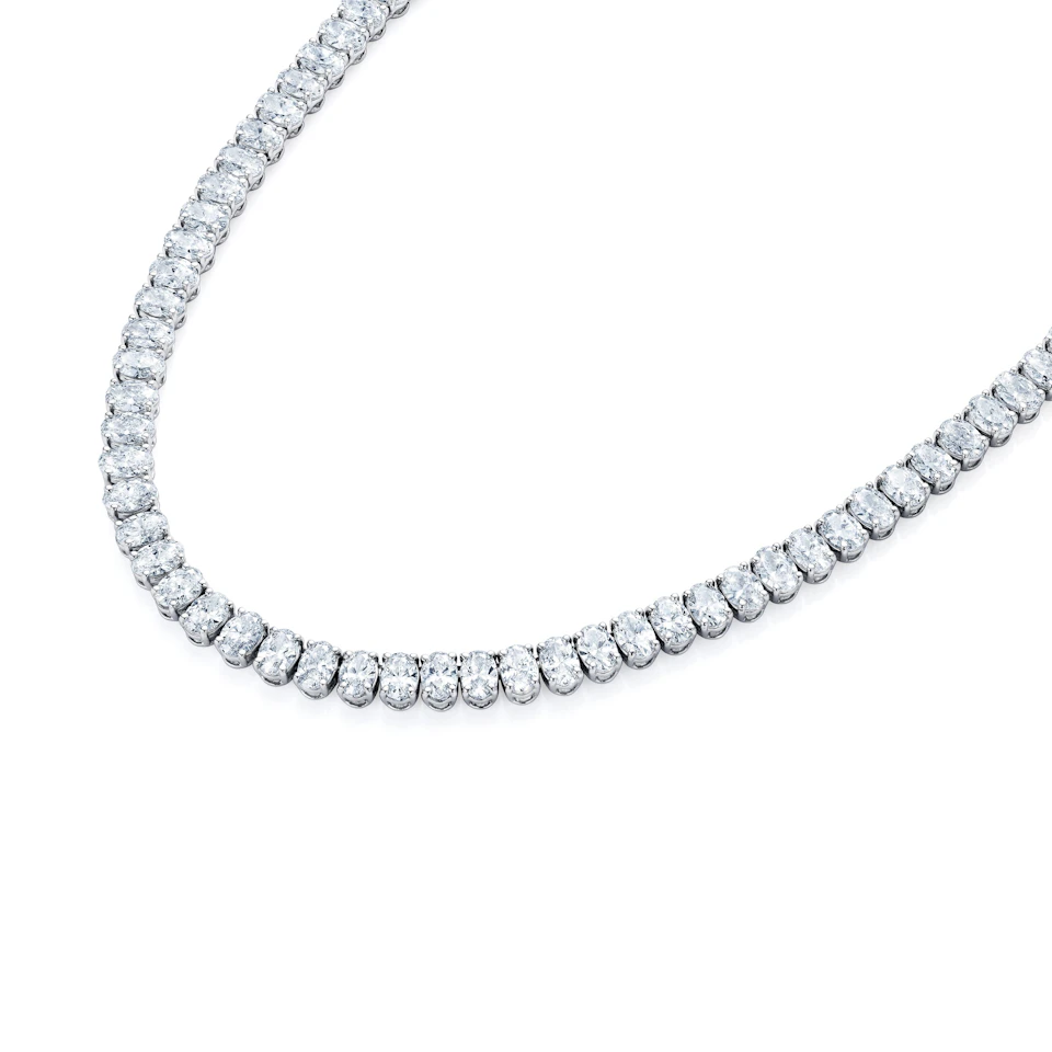 LUXE 24.00ct Lab Diamond Necklace with IGI Certified Oval-Cut Diamonds in 18K White GoldGift Sets
