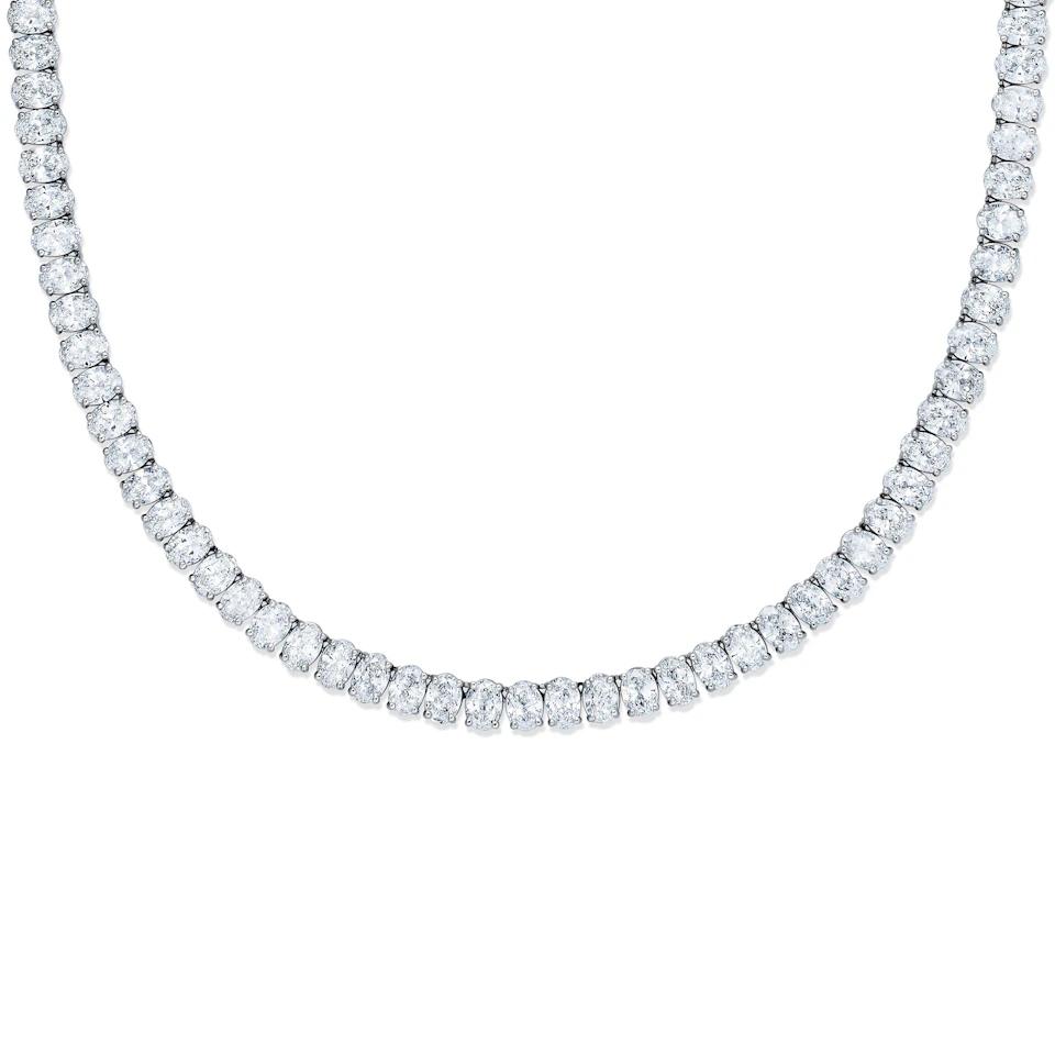 LUXE 24.00ct Lab Diamond Necklace with IGI Certified Oval-Cut Diamonds in 18K White GoldGift Sets