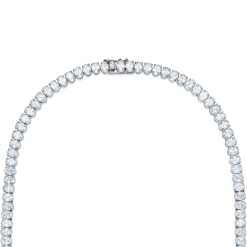 LUXE 24.00ct Lab Diamond Necklace with IGI Certified Oval-Cut Diamonds in 18K White GoldGift Sets