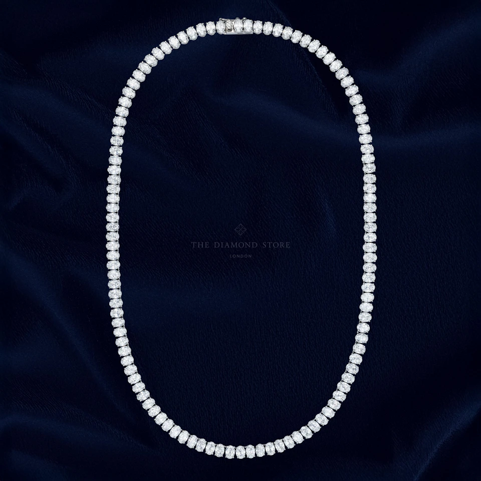 LUXE 24.00ct Lab Diamond Necklace with IGI Certified Oval-Cut Diamonds in 18K White GoldGift Sets