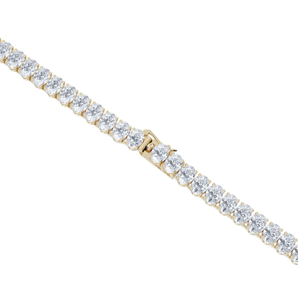 LUXE 24.00ct Lab Diamond Necklace with IGI Certified Oval-Cut Diamonds in 18K Yellow Gold