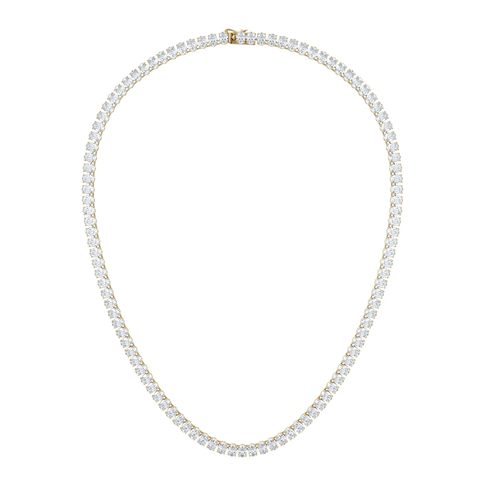 LUXE 24.00ct Lab Diamond Necklace with IGI Certified Oval-Cut Diamonds in 18K Yellow Gold