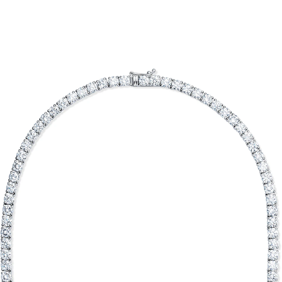 LUXE 20.00ct Lab Diamond Necklace with IGI Certified Brilliant-Cut Diamonds in 18K White Gold