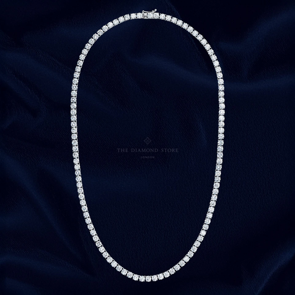 LUXE 20.00ct Lab Diamond Necklace with IGI Certified Brilliant-Cut Diamonds in 18K White Gold