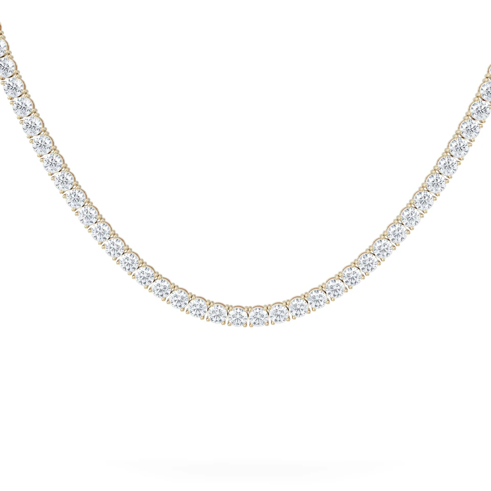 LUXE 20.00ct Lab Diamond Necklace with IGI Certified Brilliant-Cut Diamonds in 18K Yellow Gold