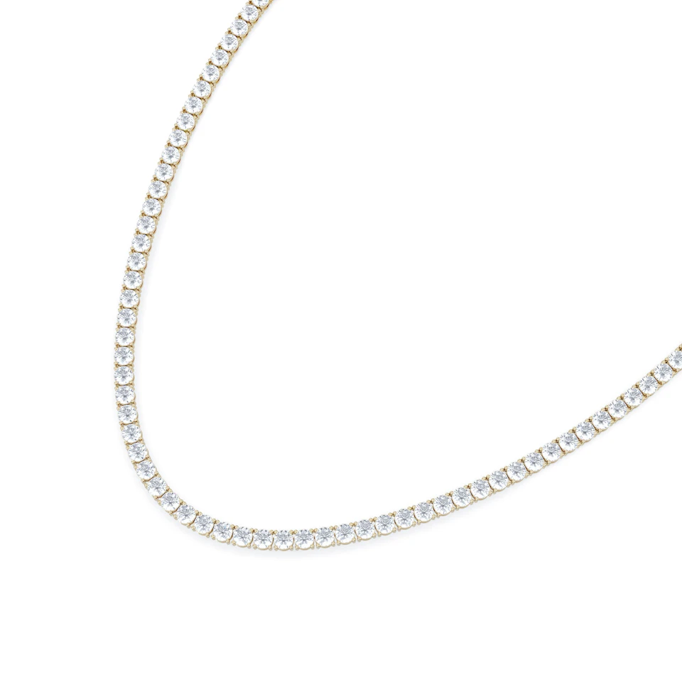 LUXE 20.00ct Lab Diamond Necklace with IGI Certified Brilliant-Cut Diamonds in 18K Yellow Gold