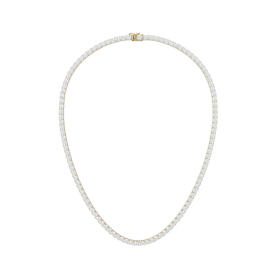 LUXE 20.00ct Lab Diamond Necklace with IGI Certified Brilliant-Cut Diamonds in 18K Yellow Gold