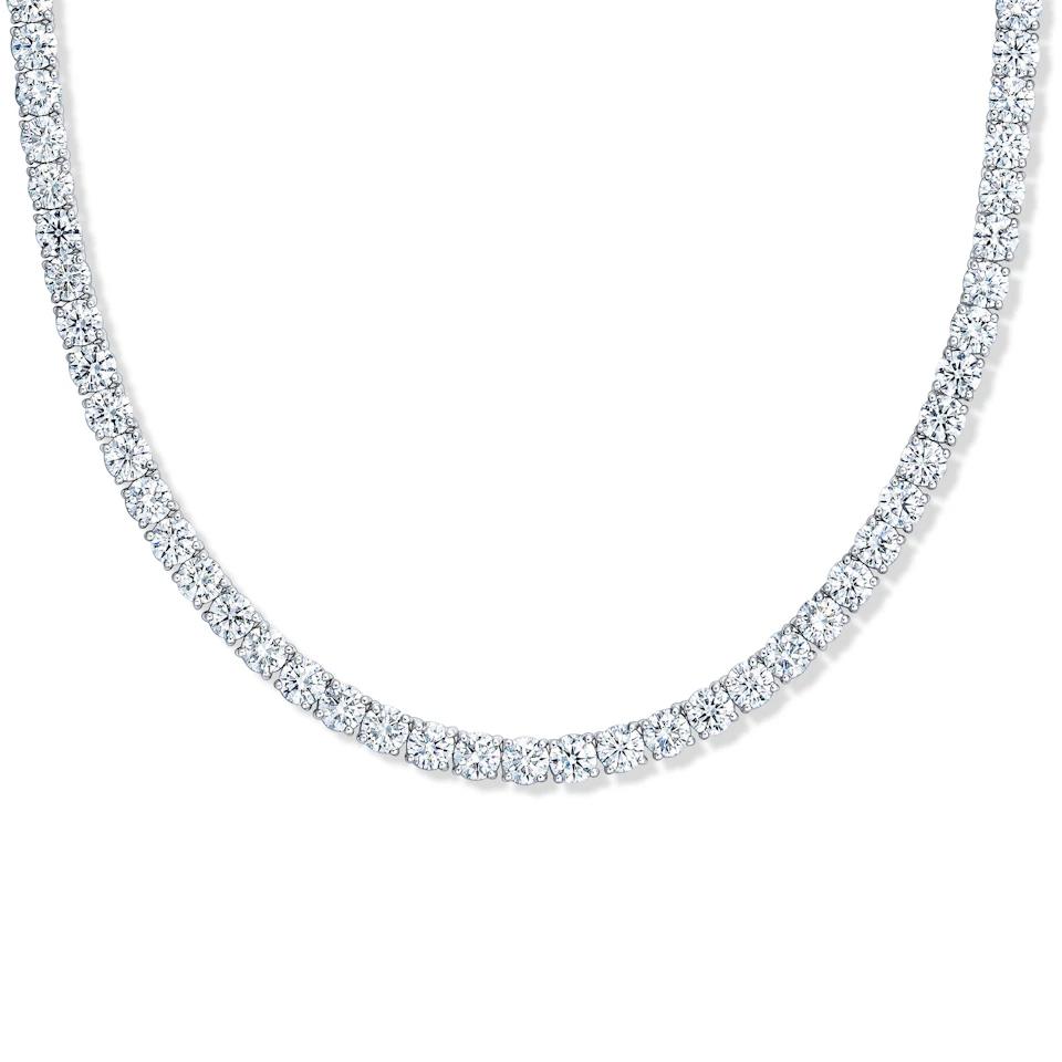 LUXE 30.00ct Lab Diamond Necklace with IGI Certified Brilliant-Cut Diamonds in 18K White Gold