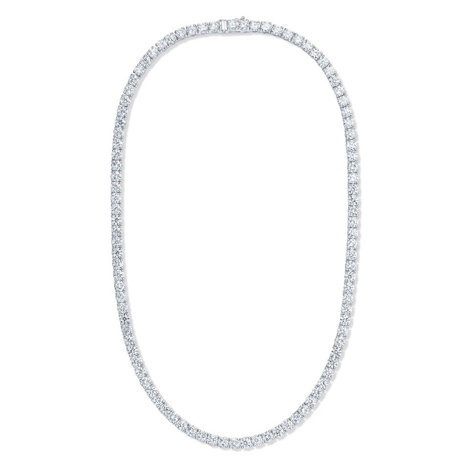 LUXE 30.00ct Lab Diamond Necklace with IGI Certified Brilliant-Cut Diamonds in 18K White Gold