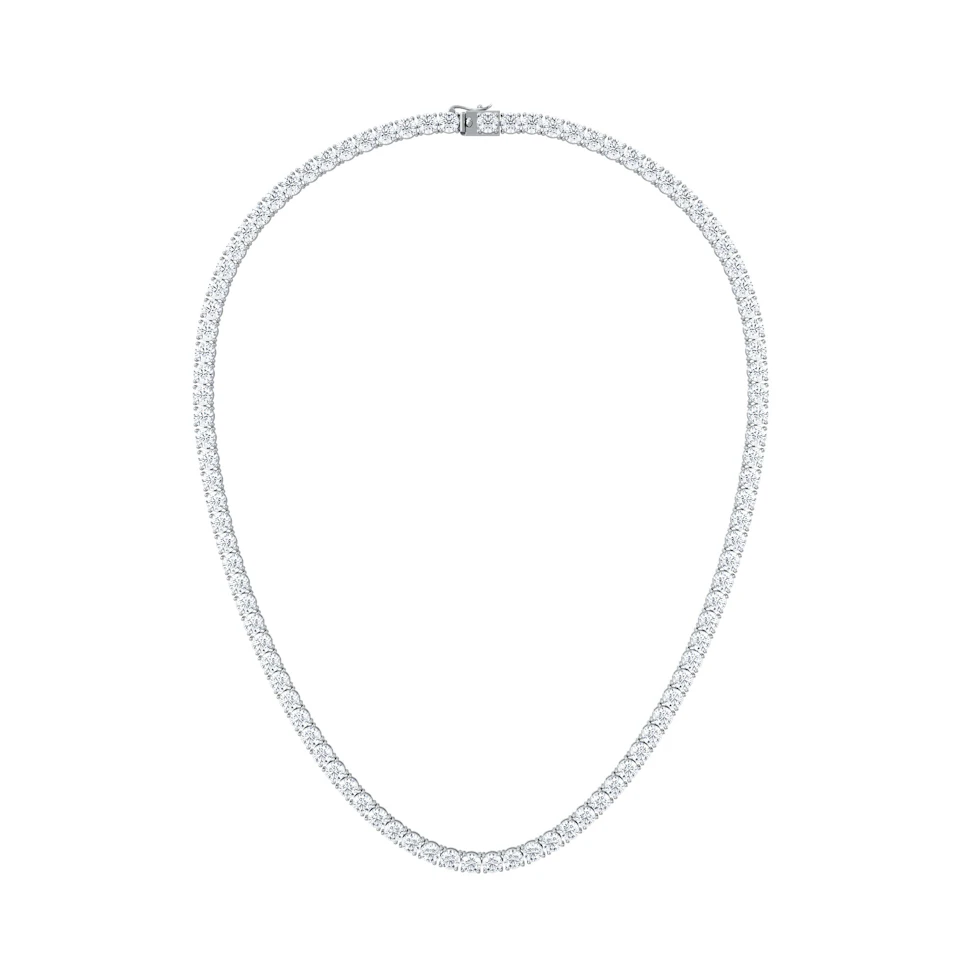 LUXE 30.00ct Lab Diamond Necklace with IGI Certified Brilliant-Cut Diamonds in 18K White Gold