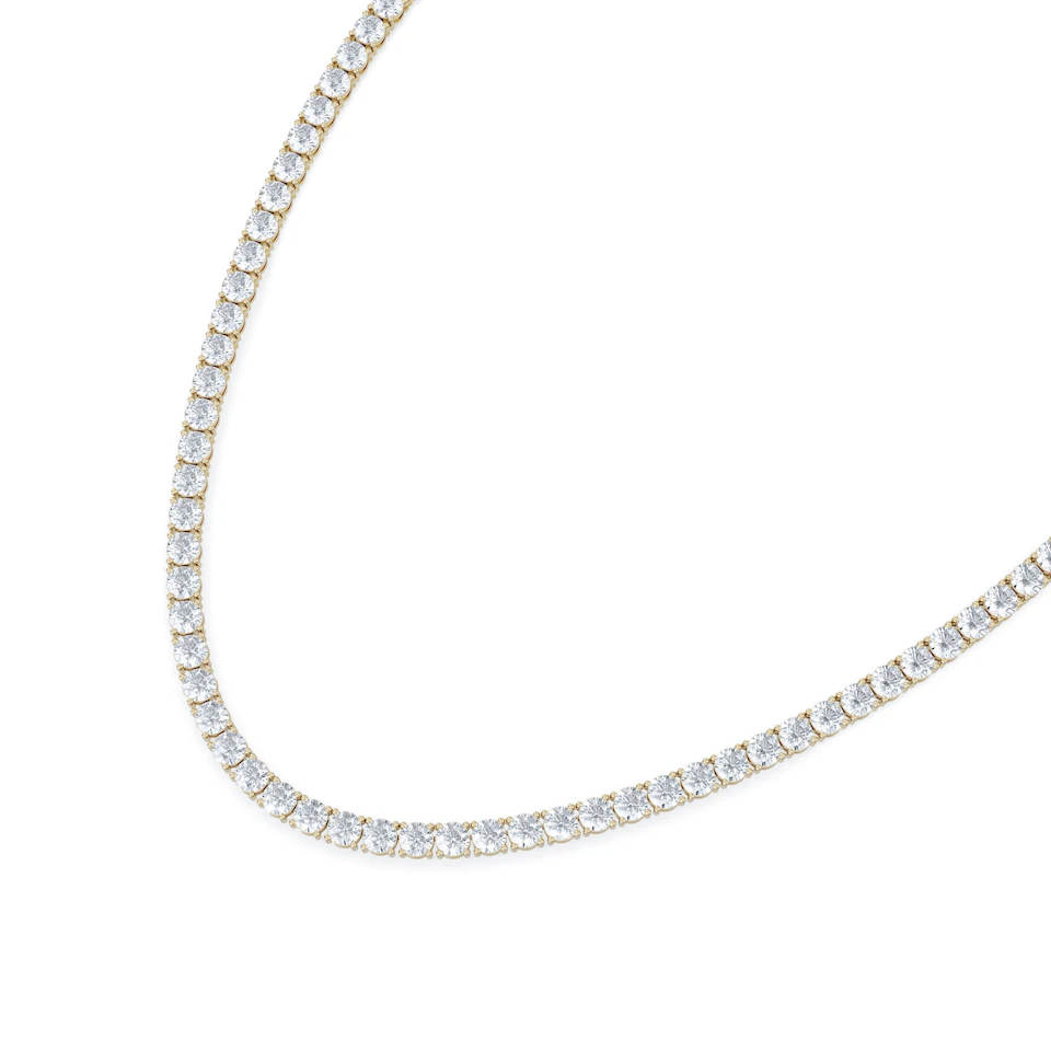 LUXE 30.00ct Lab Diamond Necklace with IGI Certified Brilliant-Cut Diamonds in 18K Yellow Gold