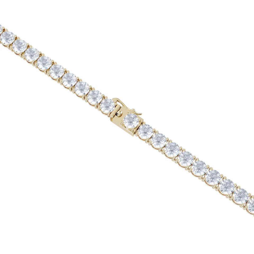LUXE 30.00ct Lab Diamond Necklace with IGI Certified Brilliant-Cut Diamonds in 18K Yellow Gold