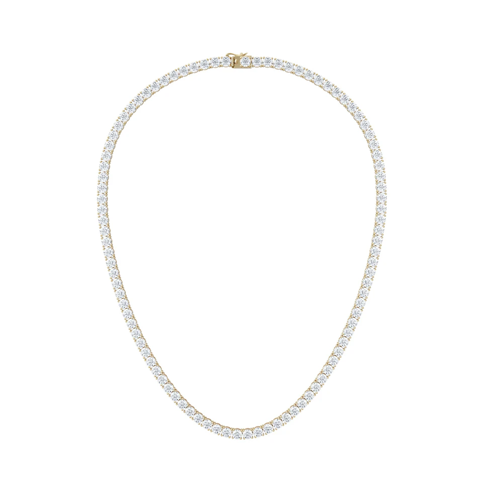 LUXE 30.00ct Lab Diamond Necklace with IGI Certified Brilliant-Cut Diamonds in 18K Yellow Gold
