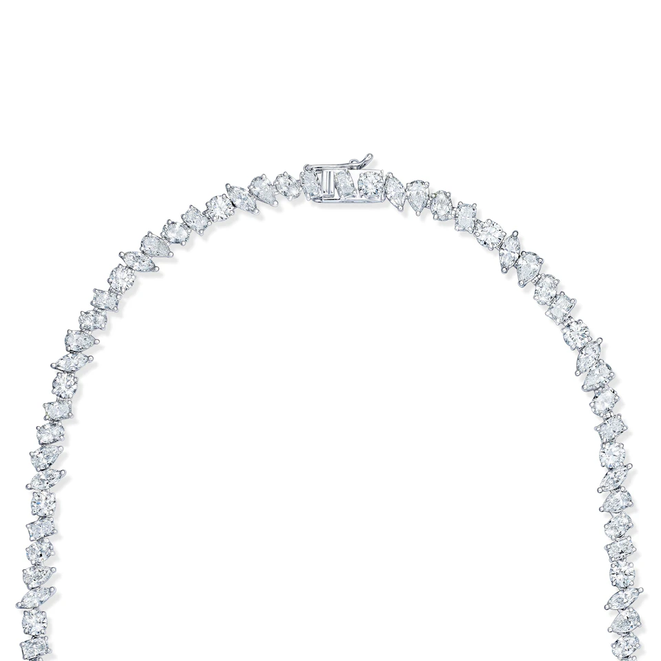 LUXE 22.00ct Lab Diamond Necklace with IGI Certified Mixed-Cut Diamonds in 18K White Gold