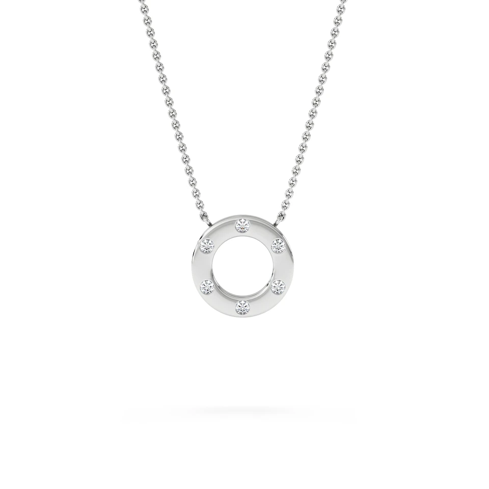 Élan 0.06ct Lab Diamond Circle Necklace in Sterling Silver