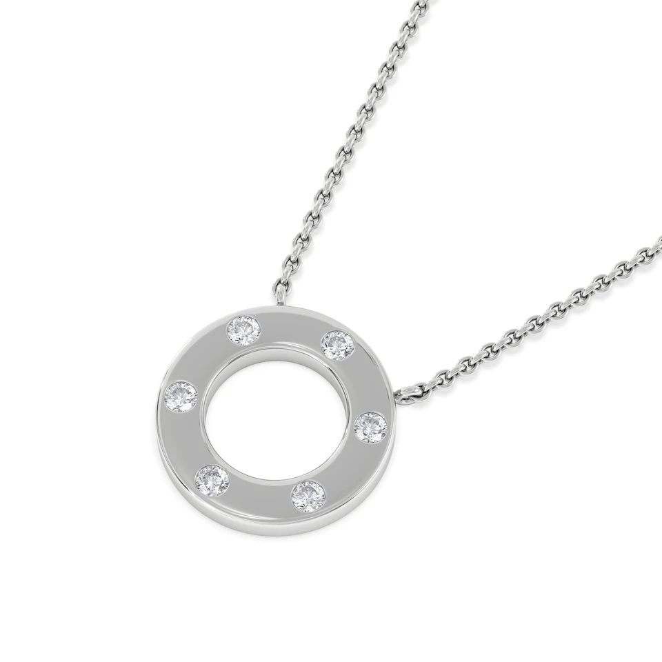 Élan 0.06ct Lab Diamond Circle Necklace in Sterling Silver