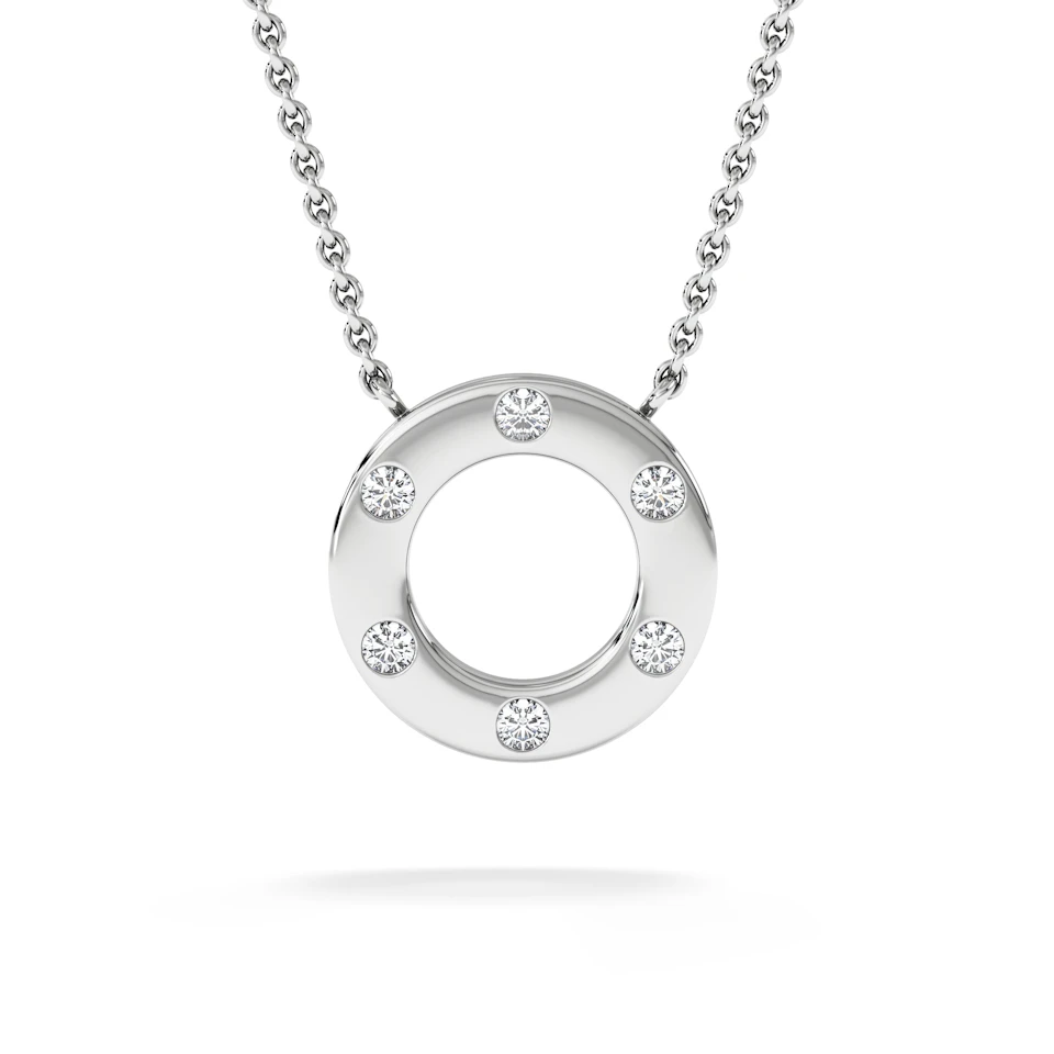 Élan 0.06ct Lab Diamond Circle Necklace in Sterling Silver